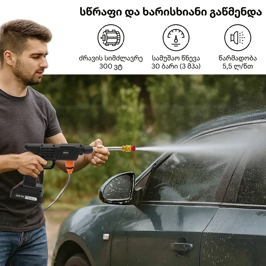 სწრაფი და ეფექტური მანქანის გაწმენა RZTK PowerWash შტაფერი